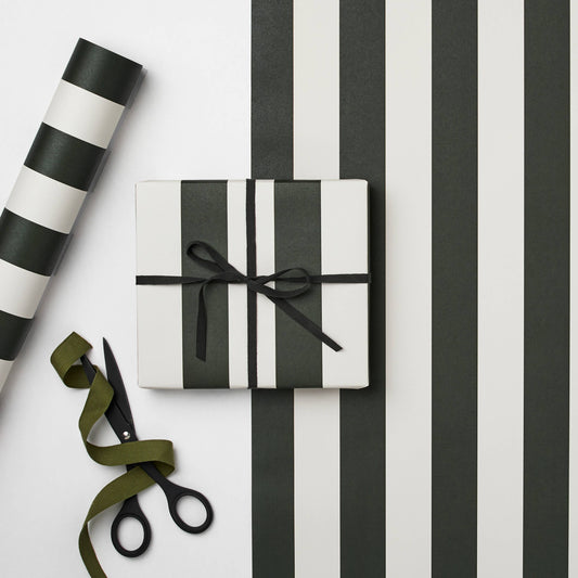 Striped Pine Green Gift Wrap