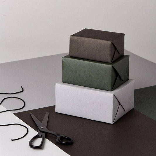 Colour Block Gift Wrap – Green, Charcoal & Grey